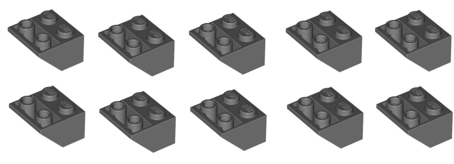 448d. lego dachówka 3660 10 szt ciemny szary odwrócona - 10 sztuk 1 d06b2bb4ad530af3f5dd31a9308ab785