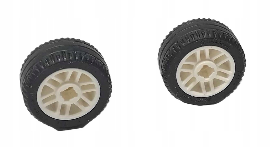 N1c Lego Koło (opona+felga) 21x9,9 11209 - 2 sztuki biała felga 1 da2f98fd7d9a4efe7e27202be5b35926