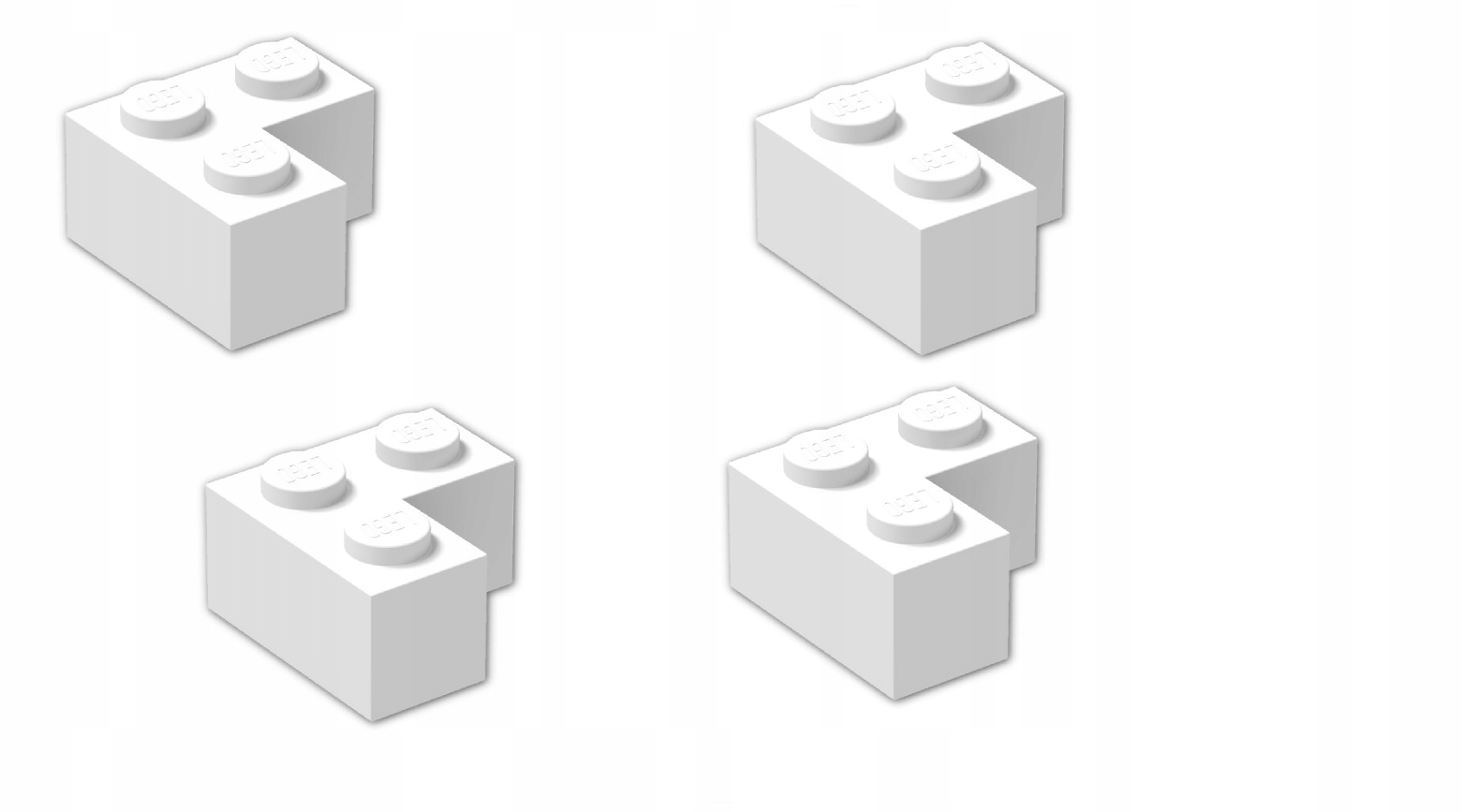 005C6. LEGO narożny klocek 2357 4124455 2x2 białe 1 e890ed3c33429f8b048325533ad8ba25