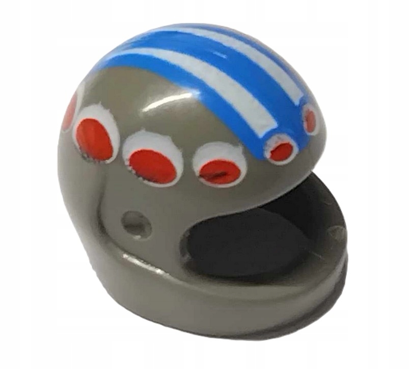 153G6. Lego kask motocyklowy 2446 szary ciemny old nadruk - 1 szt 1 061f4537c3af81e0590fafe6c6a64531