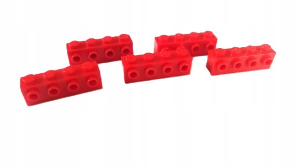 110b. Lego 1x4 30414 zestaw 5 szt czerwony 1 57fe65e6a0399c95c5a74c39c0f76975