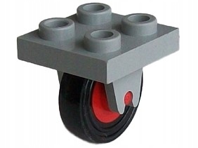 038r1. Lego koła podwozie 2x2 zaczep 3464 szare - z czerwonym kołem 1 161f70870519e6239fd4574ae587250a