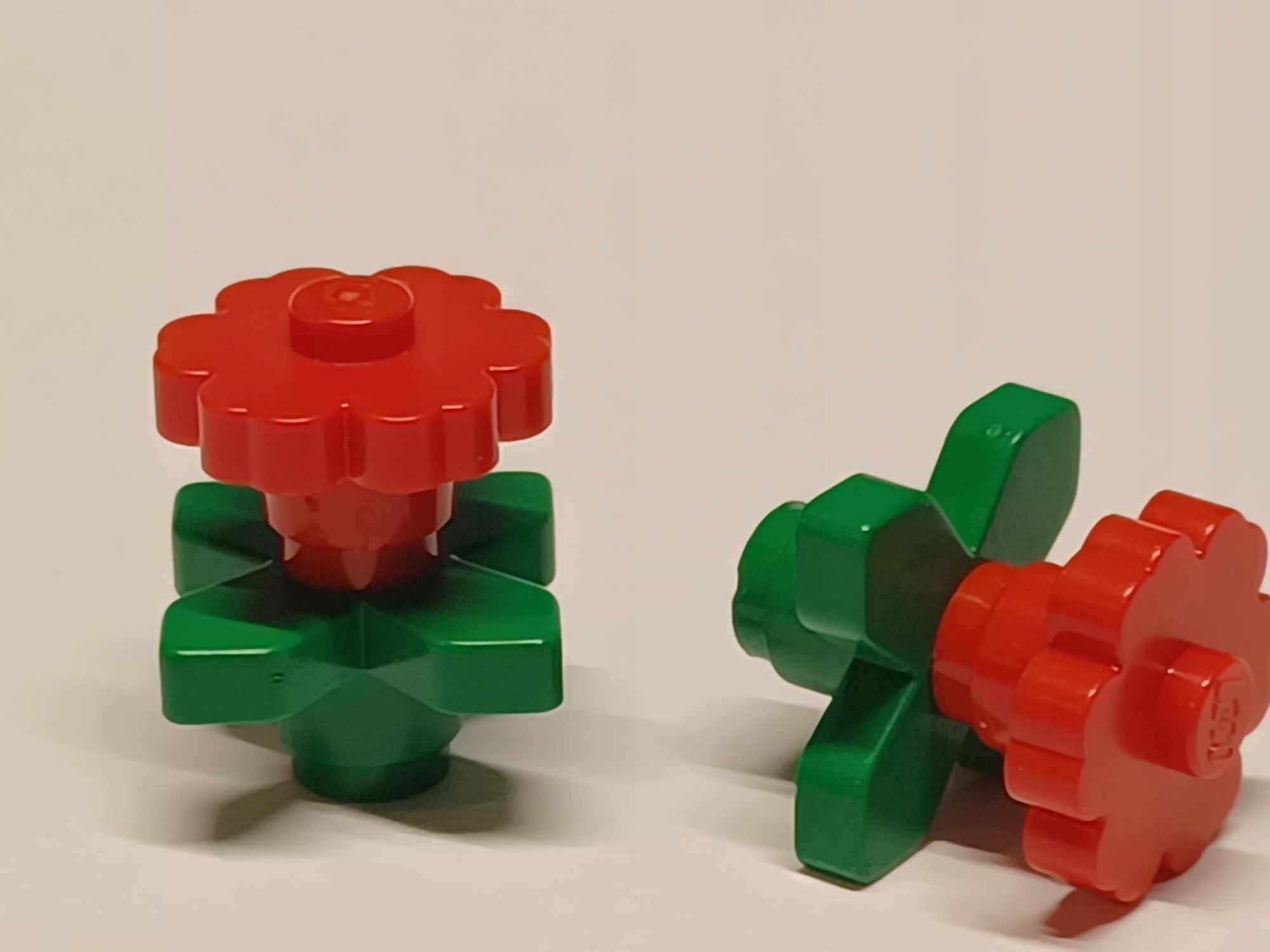 627D14. Lego kwiat roślina 4728 + liść 4727 - komplet czerwony pełny 2 da59ed0bb4399934a4952ca60e09e4aa