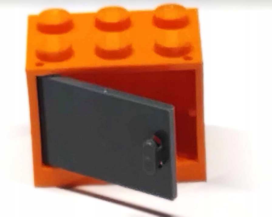 133F11. LEGO skrzynia kontener szafka z drzwiczkami 4532 4533 pomarańczowa 1 a1c224daf1ecd6956f822da60e645f18