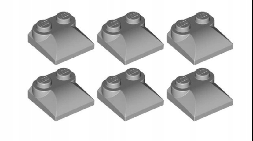 070A4. lego dachówka 47457 KLOCEK 2x2x2/3 szary jasny 6 szt 1 83ac17f7c7489e1ca967769bc4da01e2