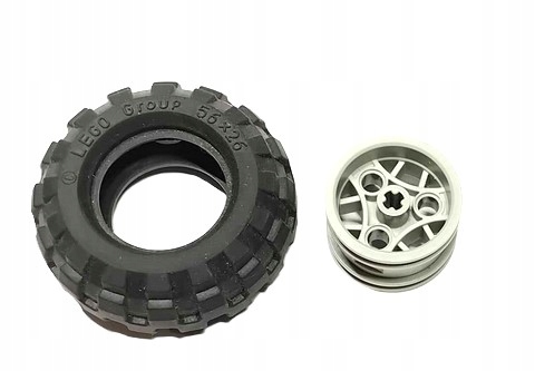 I3b Lego Technic Koło (opona + felga) 56x26 44292 - szary jasny OLD1 komple 1 871ccf338a066090fcfd61c839febe71