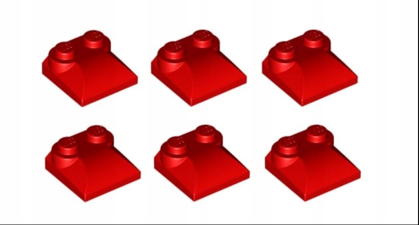 070A3. lego dachówka 47457 KLOCEK 2x2x2/3 czerwone 6 szt 1 36035fd1e0a9ccaad2666f4fbe71a807