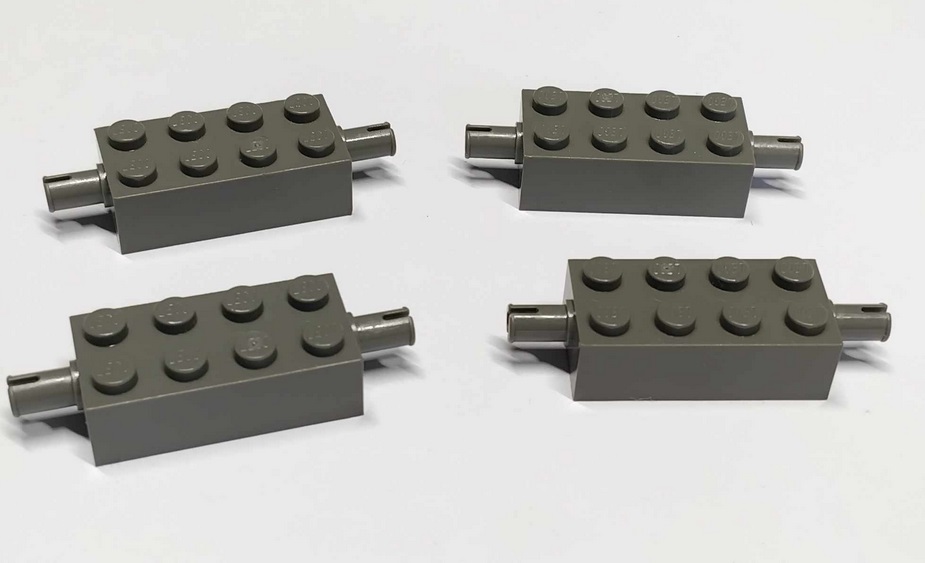 151e1. Lego 6249 Płytka 2x4 z osią szary ciemny old - 4 SZT 1 2b4a2f79edea0b6da1217da932b2100d