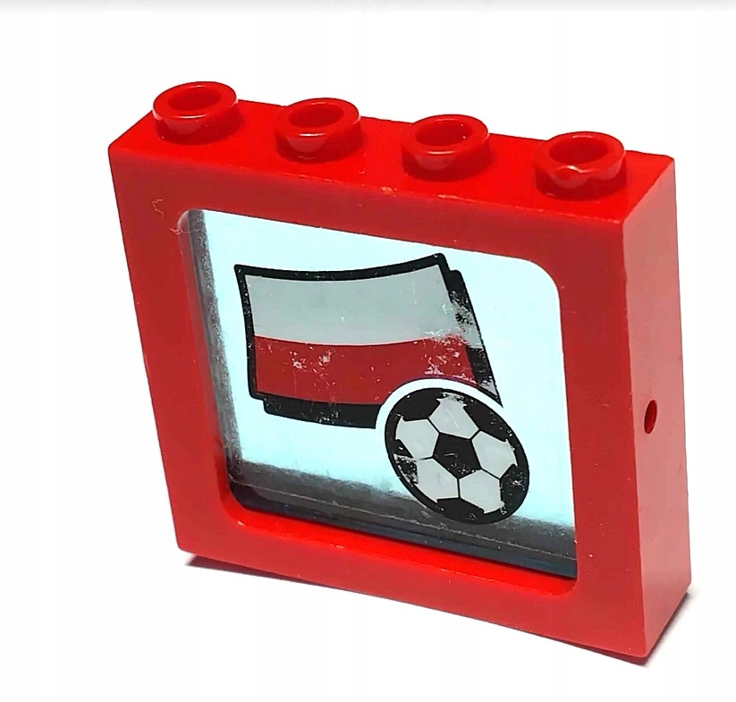 176B9. Lego okno rama 4033 szyba Lego 3855 czerwony naklejka flaga polska 1 c478d72372e38ac829d445c410c36353