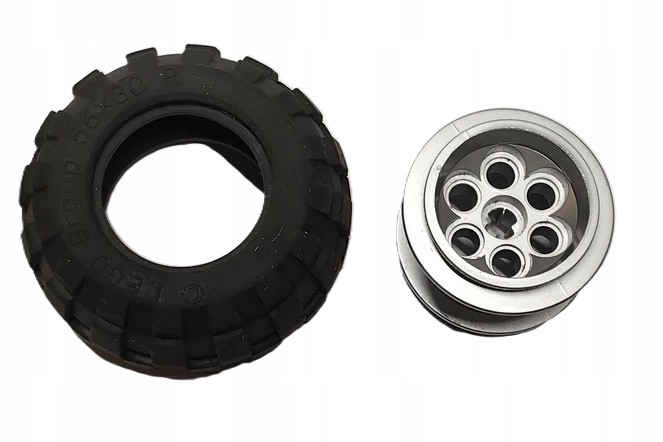 I4A Lego Technic Koło (opona + felga) 56x30R 23243 SILVER 1 komplet 1 0771ff8f0475651f1daf9ce0c6d2a579