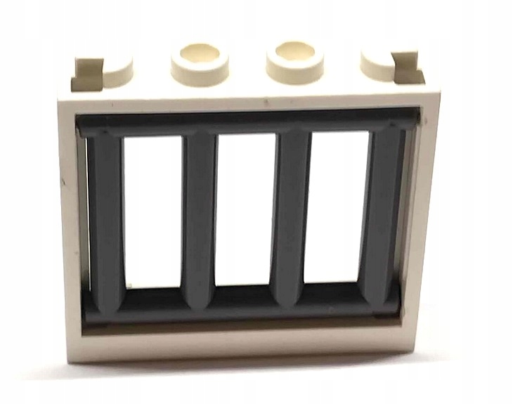 097k7. Lego Krata okno 1x4x3 z kratą 60594 + 62113 rama biała krata szara c 1 0287a9c187a284fe3c6971857b5a2f00